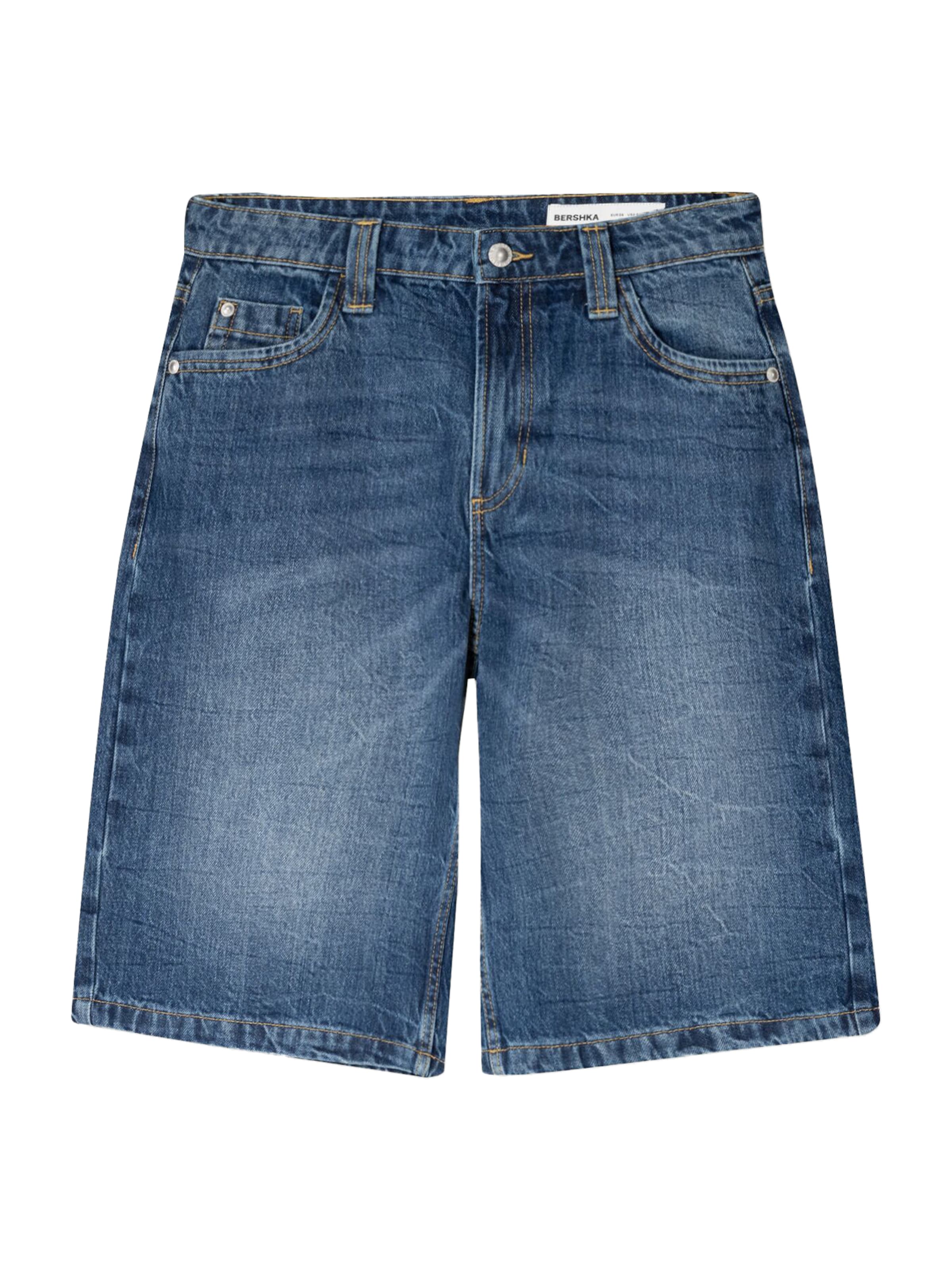 BershkaBaggy Traperice - plava boja: prednji dio