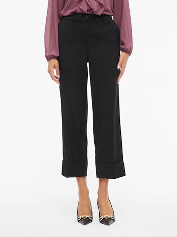 VILA regular Bukser med fals 'VIEllie' i sort: forside