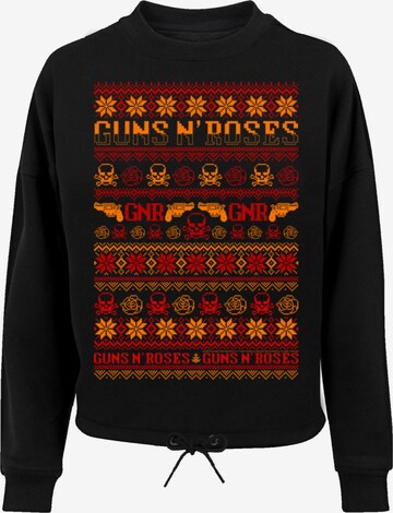F4NT4STIC Sweatshirt 'Guns And Roses Weihnachten Christmas' in Schwarz: predná strana