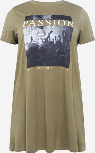 ONLY Carmakoma Shirt in hellbeige / graphit / hellgrau / oliv / weiß, Produktansicht