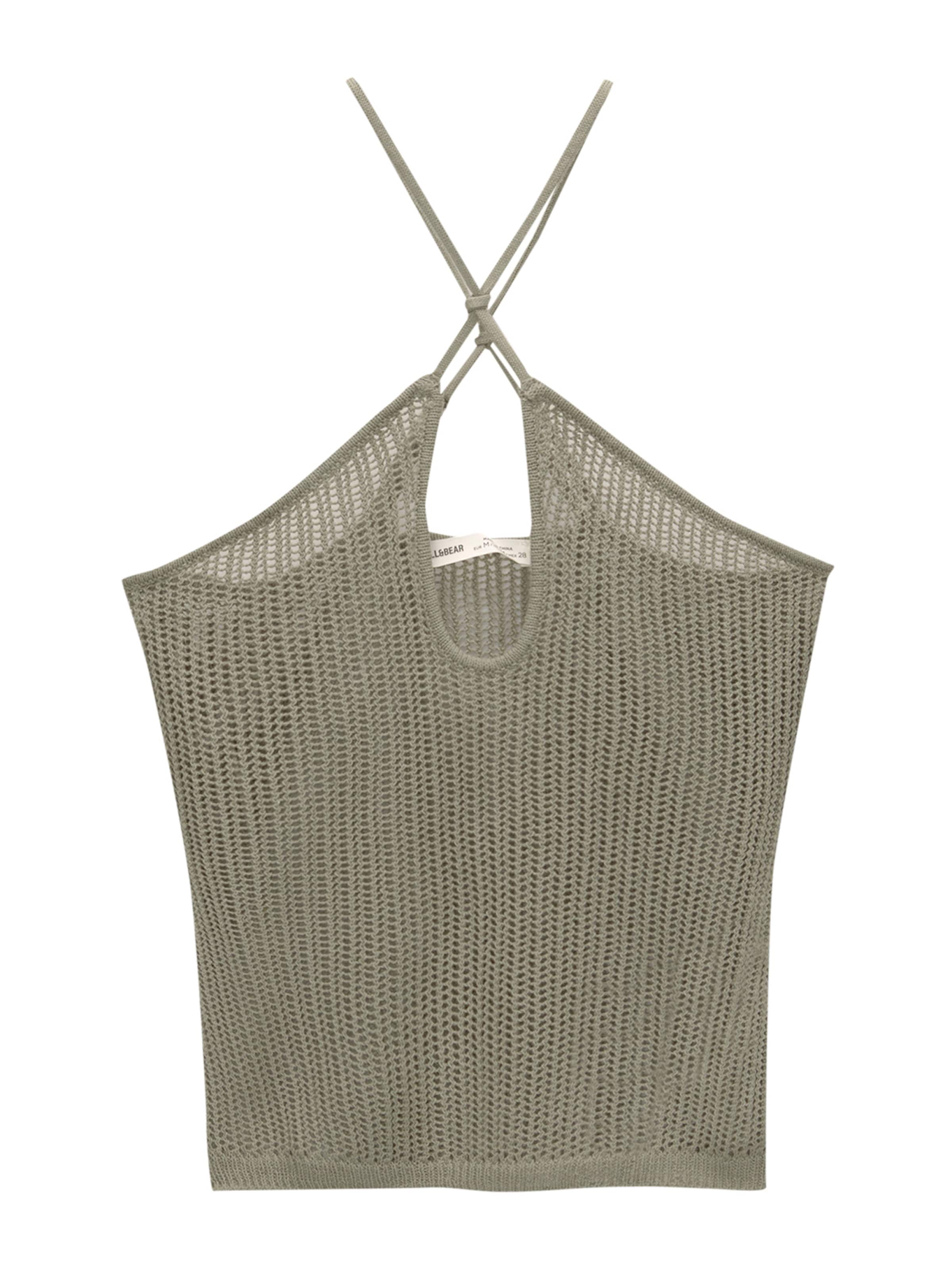 Pull&Bear Gebreide top in Groen: voorkant