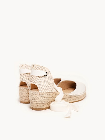 Décolleté sling 'Alpargata Cuña 5 cm' di Alhamas in bianco