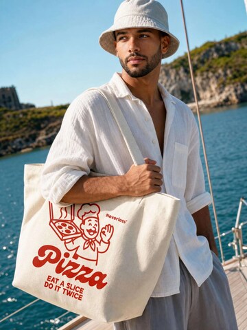 Neverless Strandtasche 'Pizza Lovers Club'‌‌‌‌ in Beige