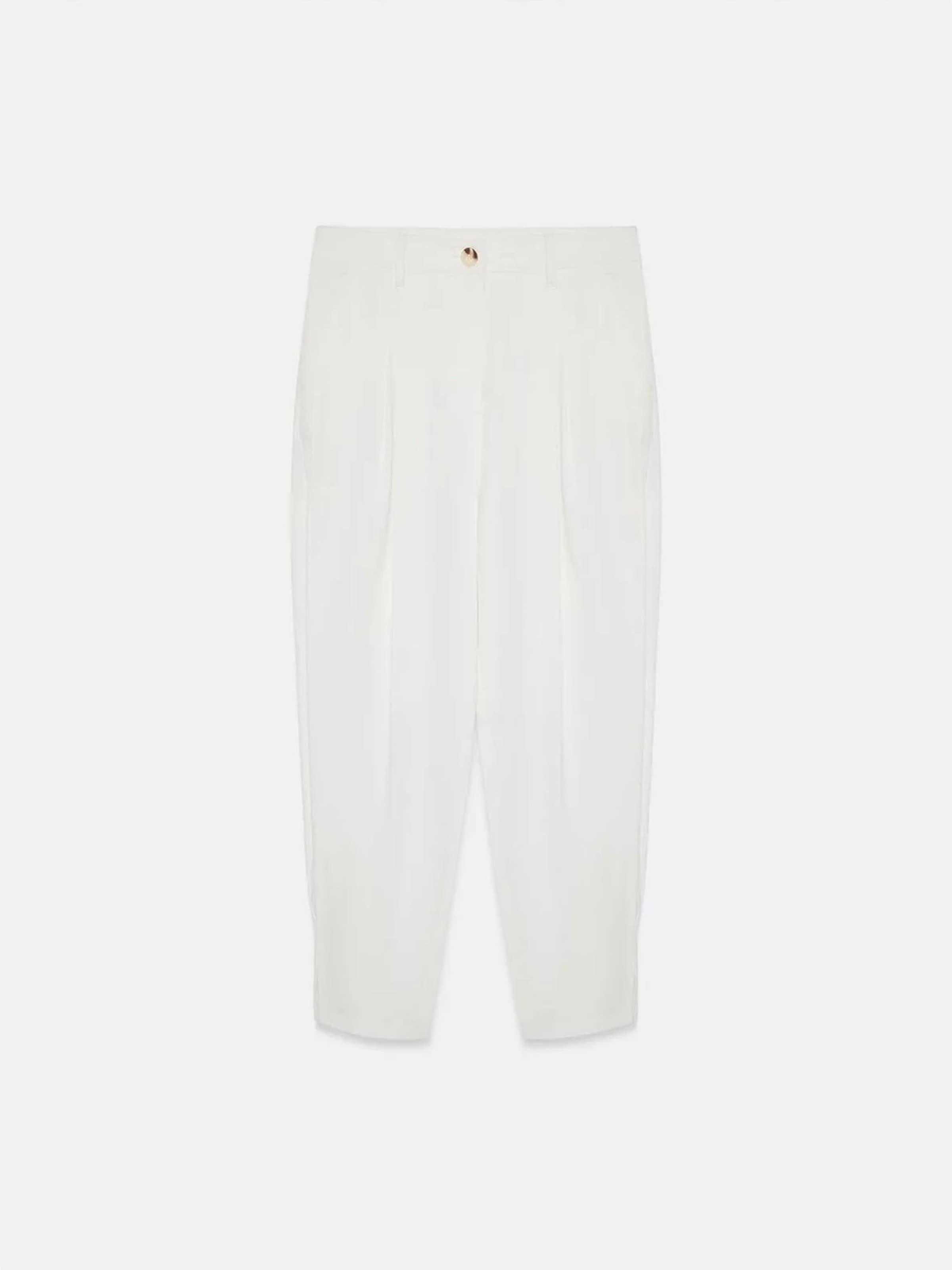 Dilvin Wide leg Pants in White: front