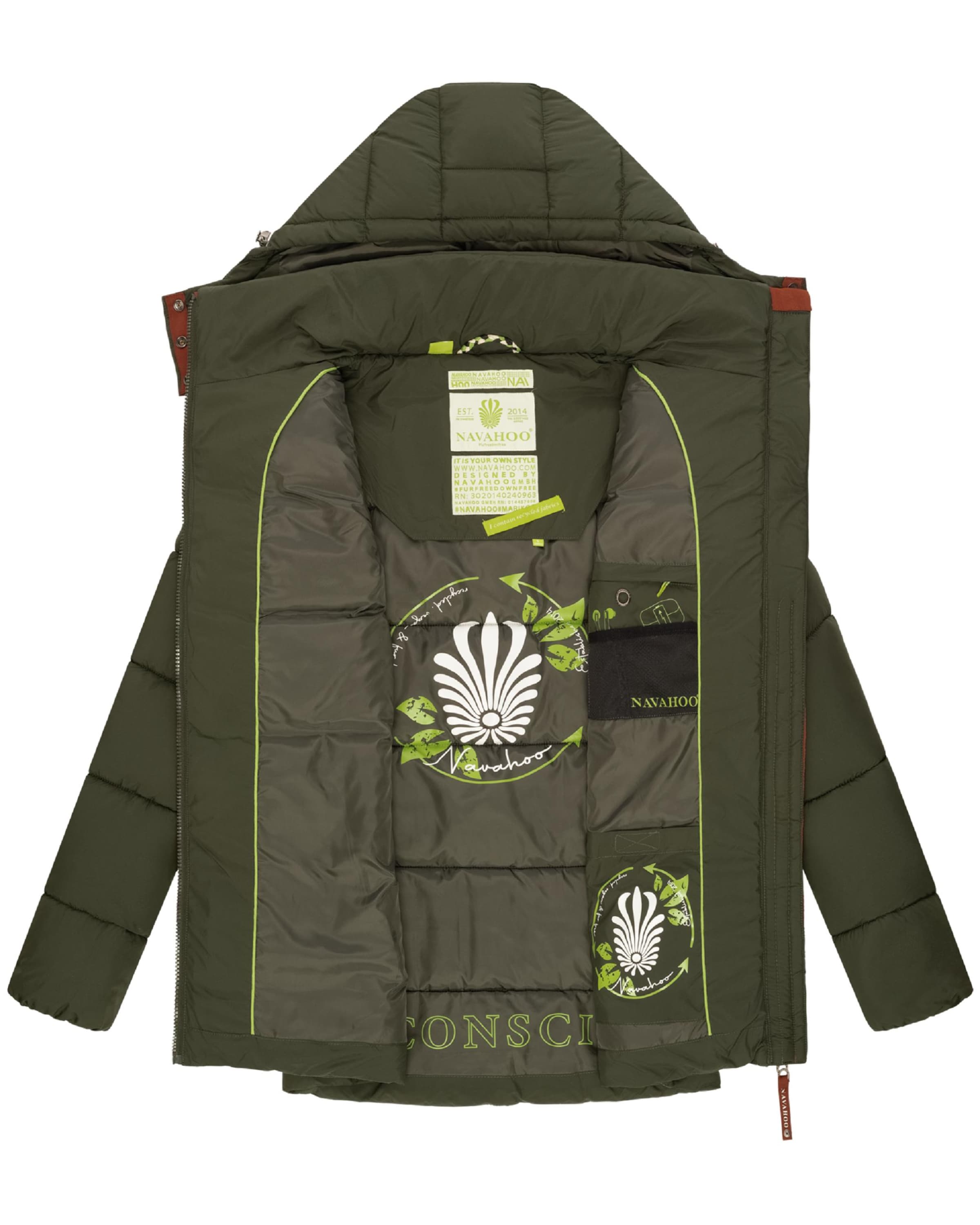 NAVAHOO Zimná bunda 'Wattewölkchen' - Zelená