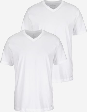 T-Shirt TOM TAILOR en blanc : devant