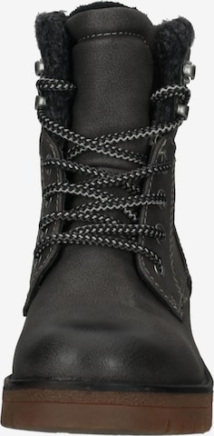 TOM TAILOR Lace-up bootie in Grey