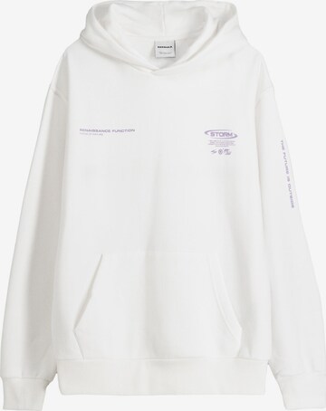 Sweat-shirt Bershka en blanc : devant