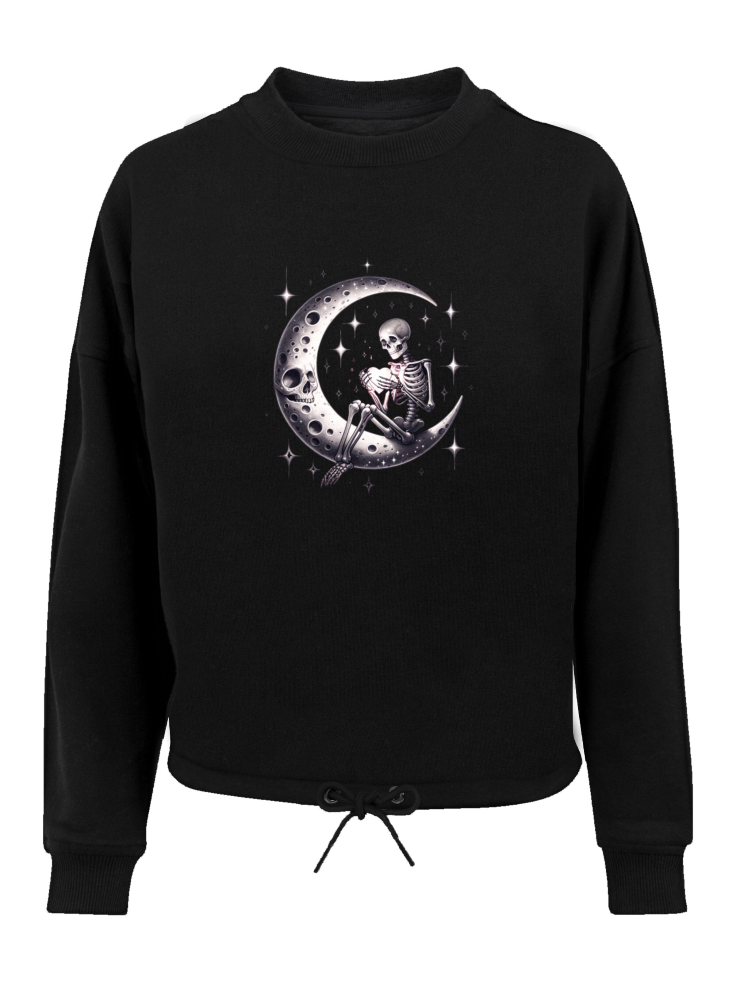 F4NT4STIC Sweatshirt 'Gothic Valentinstag Skelett Mond' in Black: front