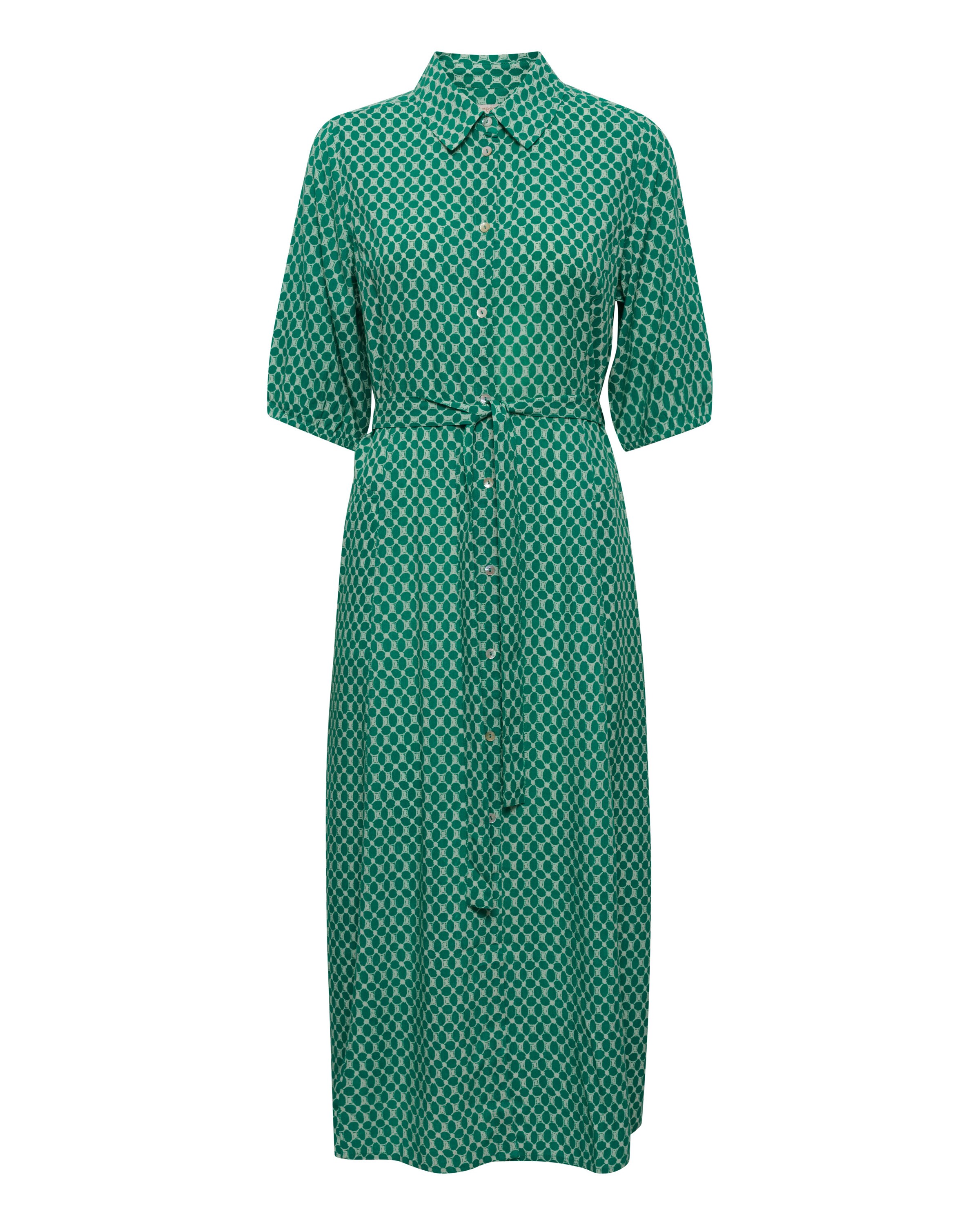 Robe-chemise 'Tiah' Cream en vert : devant