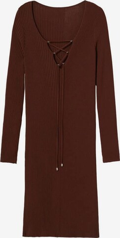 MANGO Knitted dress 'Matilda' in Brown: front