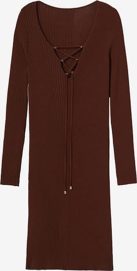 MANGO Robes en maille 'Matilda' en marron, Vue avec produit