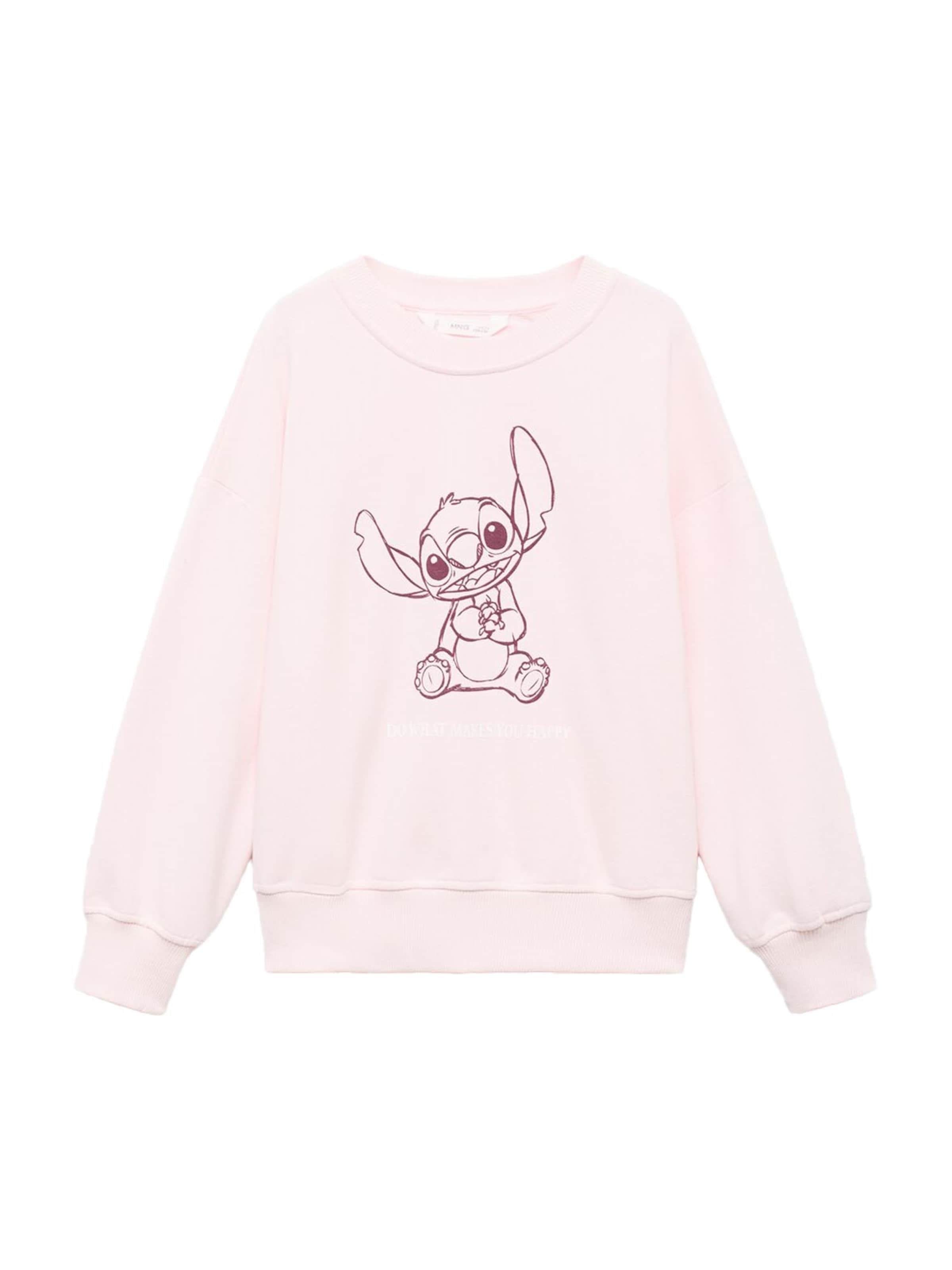 MANGO KIDS Mikina 'Stitch' - Ružová: predná strana