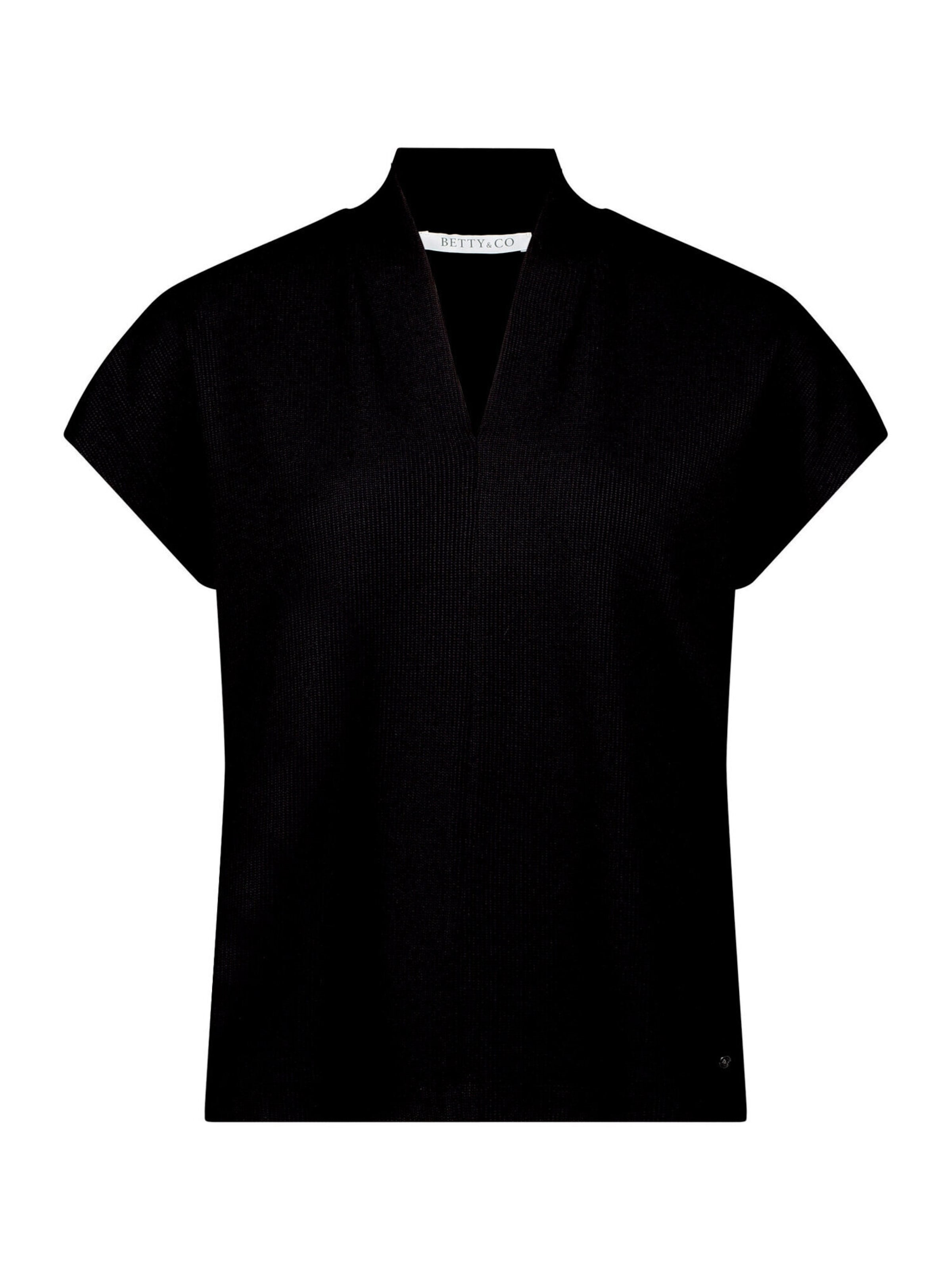 Betty & Co Casual-Shirt mit V-Ausschnitt in Schwarz: Vorderseite