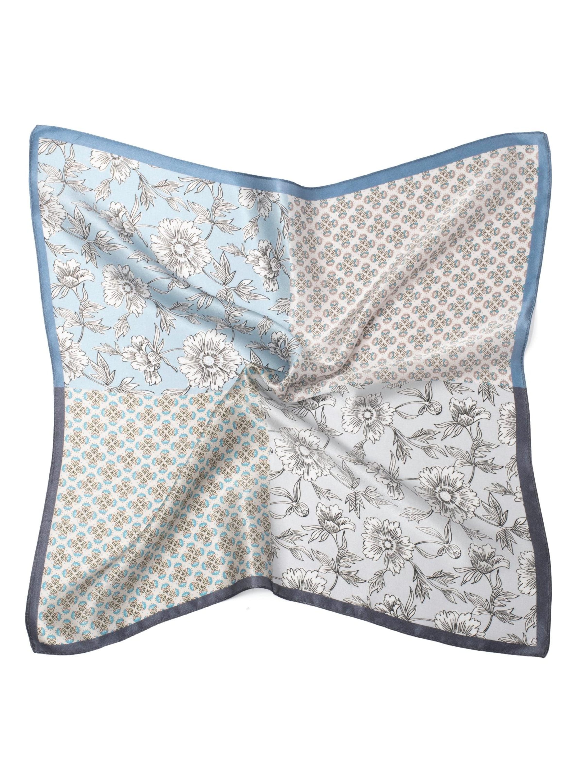 Écharpe 'Seidentuch Blumen Quartett' MayTree en bleu : devant