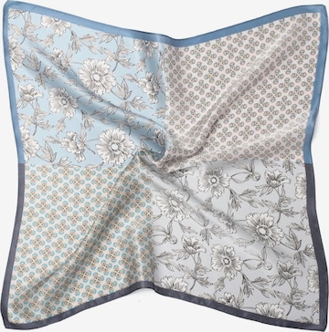 MayTree - Chal 'Seidentuch Blumen Quartett' en azul: frente