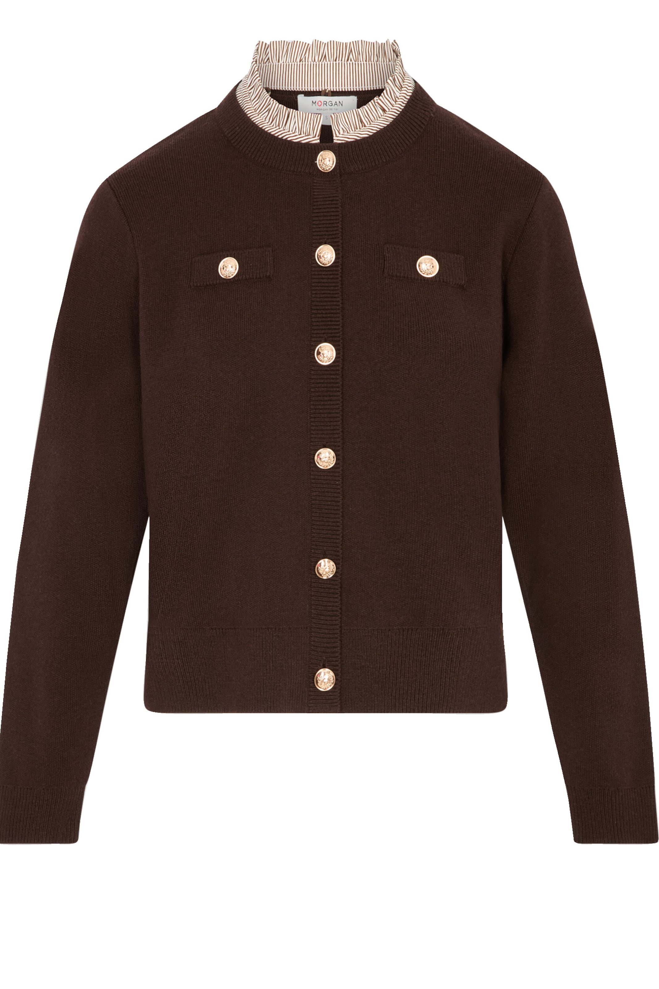 Morgan Knit cardigan 'CAVALO' in Brown: front