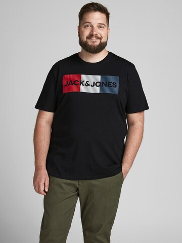 melns Jack & Jones Plus T-Krekls: no priekšpuses