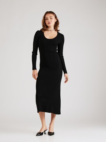 HUGO Stickad klänning 'Sarpheta' i svart: framsida
