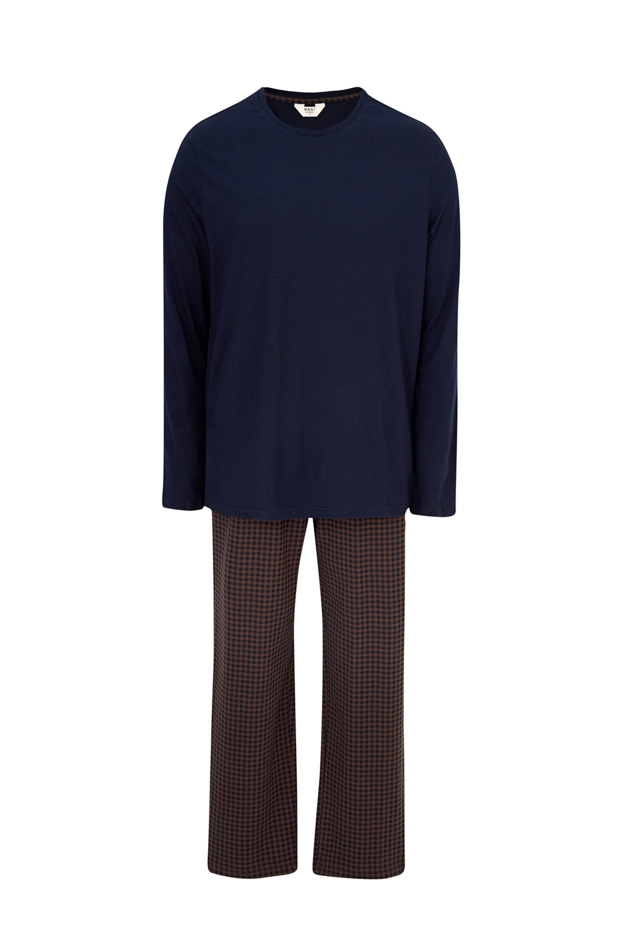 Dagi Пижама длинная в Темно-синий / Темно-коричневый, Обзор товара