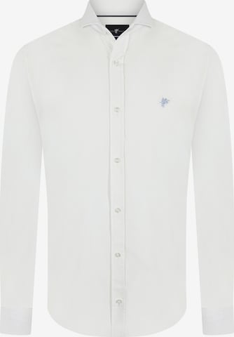 DENIM CULTURE - Regular Fit Camisa 'Oswald' em branco: frente