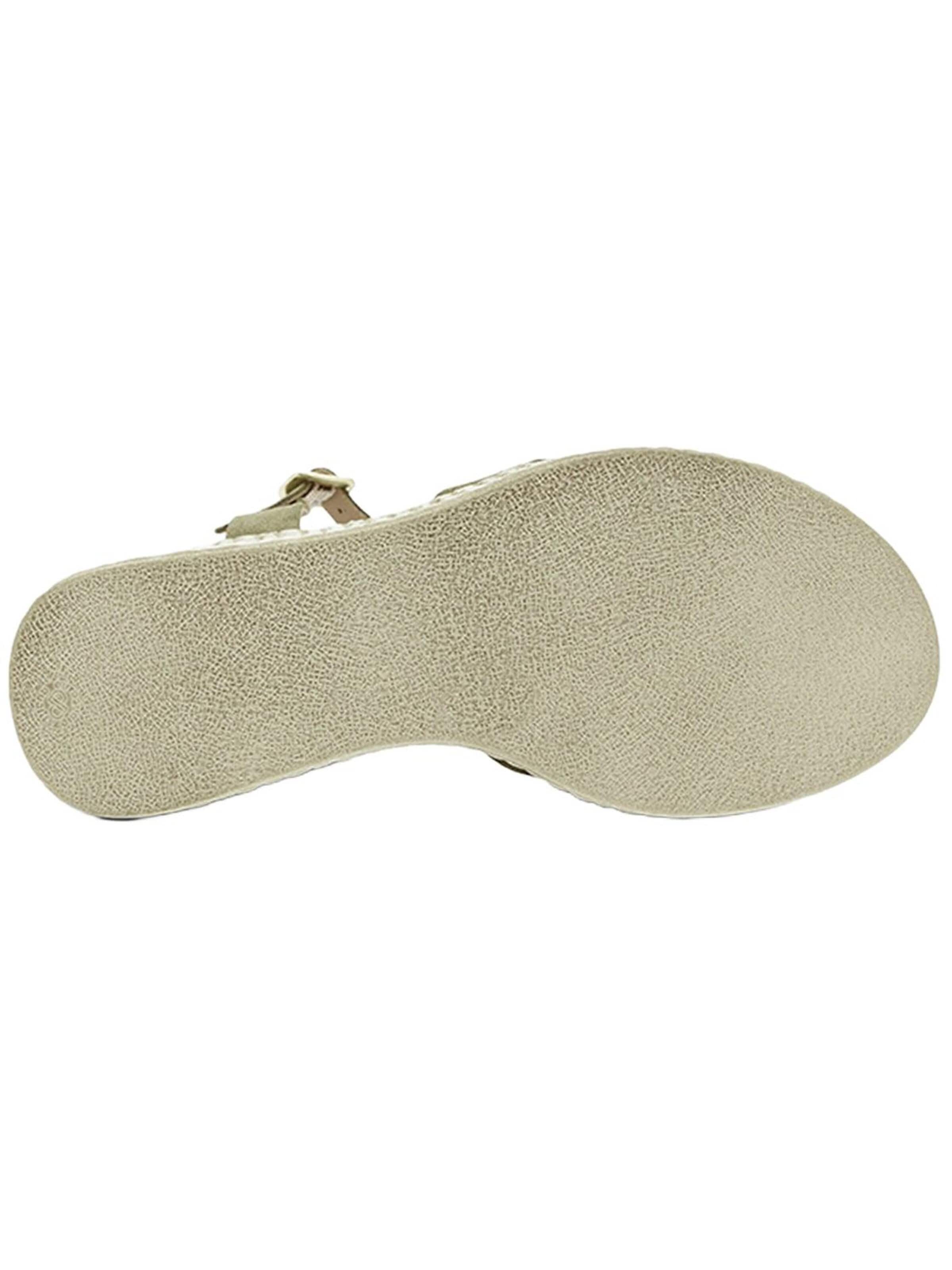 Desa - Sandalias de dedo 'DESA Damen-Wildledersandalen mit Keilabsatz und Metallschnalle' en verde