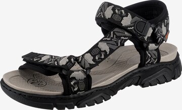 Rieker Hiking Sandals in Black: front