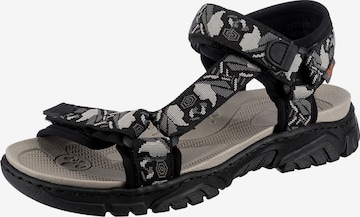 RIEKER Pohodni sandali | črna barva: sprednja stran