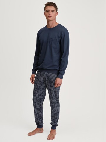 CALIDA Pyjama lang 'Relax Imprint' in Blauw