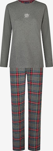 Happy Shorts Pyjama ' Christmas ' in Grau: Vorderseite