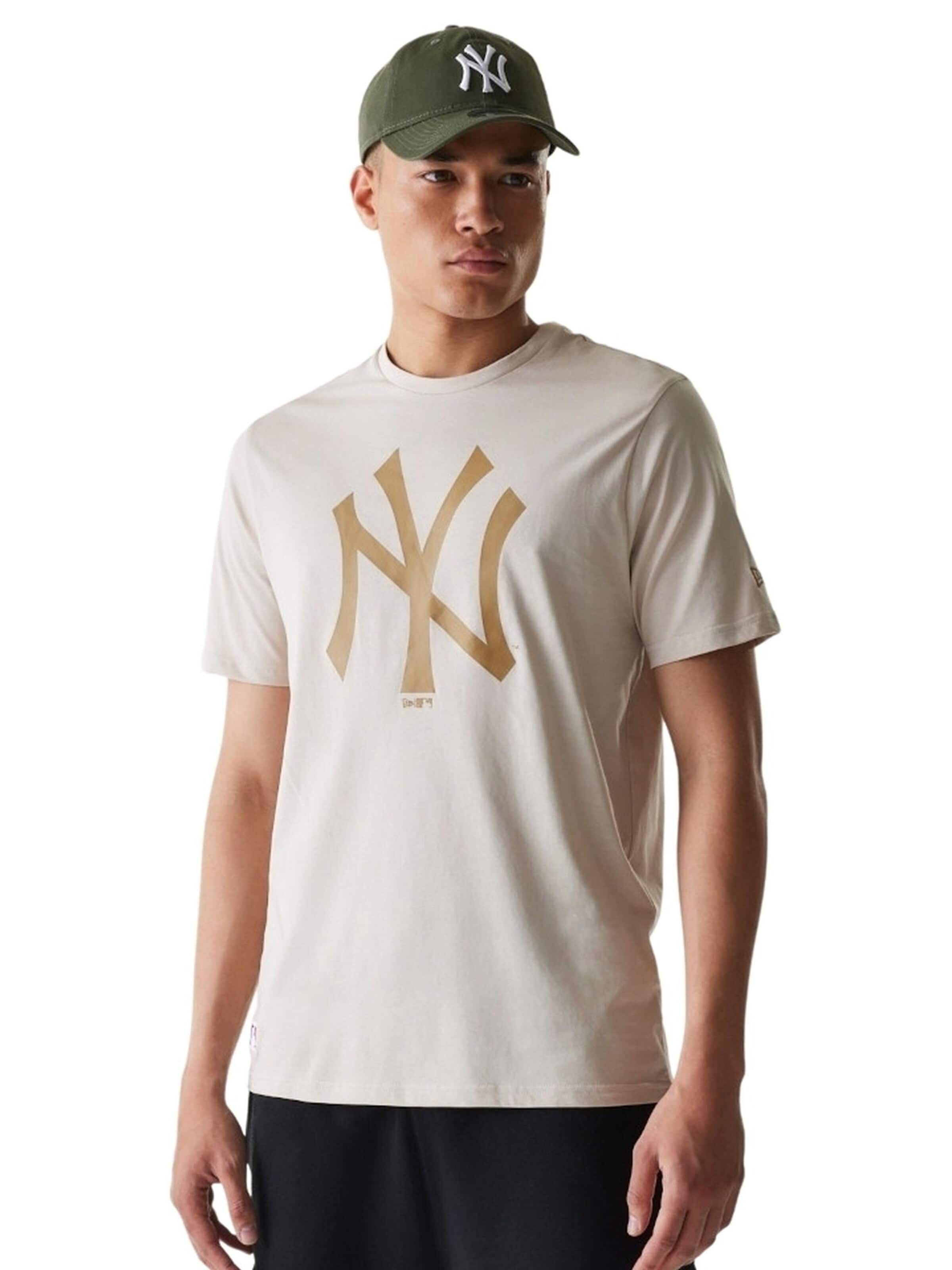 NEW ERA - Camisa 'Camiseta new era beige yankees nos mbl regular tee neyyan' em bege: frente