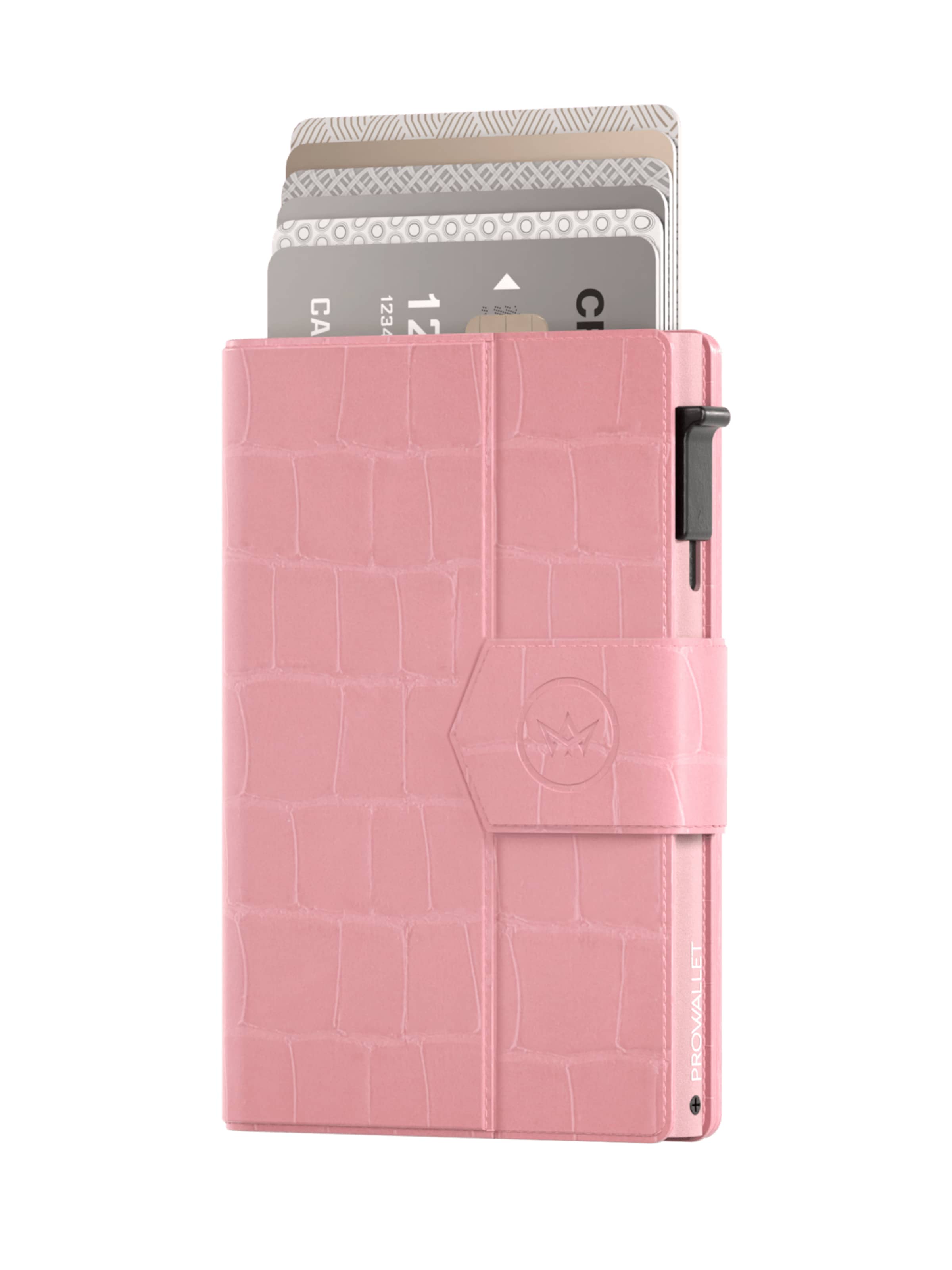 Prowallet Wallet 'Pasjeshouder Plus Croco' in Pink: front