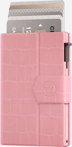Porte-monnaies 'Pasjeshouder Plus Croco' Prowallet en rose : devant