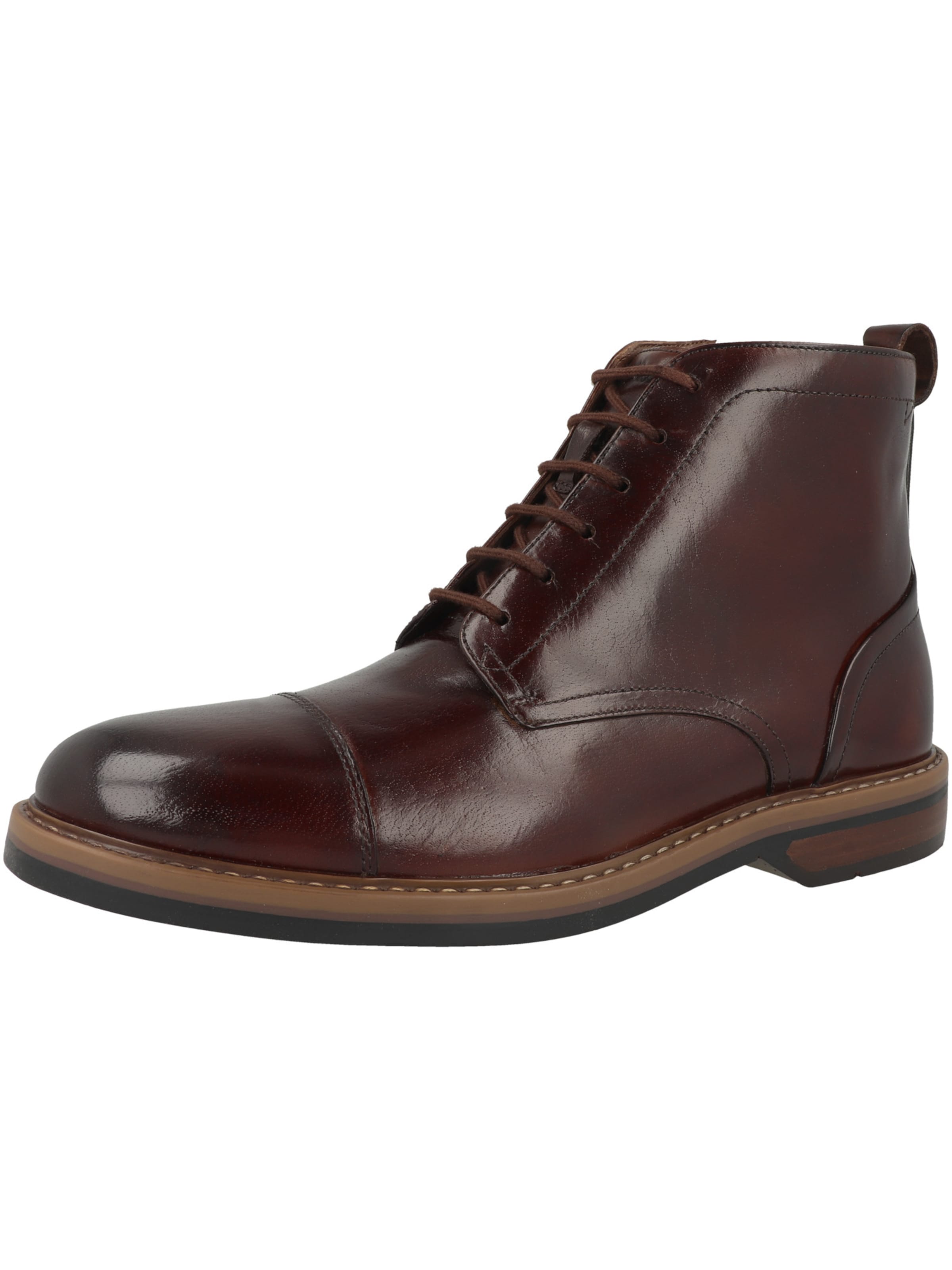 CLARKS Lace-Up Boots 'Aldwin Cap' in Brown: front