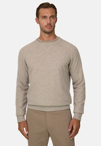 Sweat-shirt Boggi Milano en beige : devant