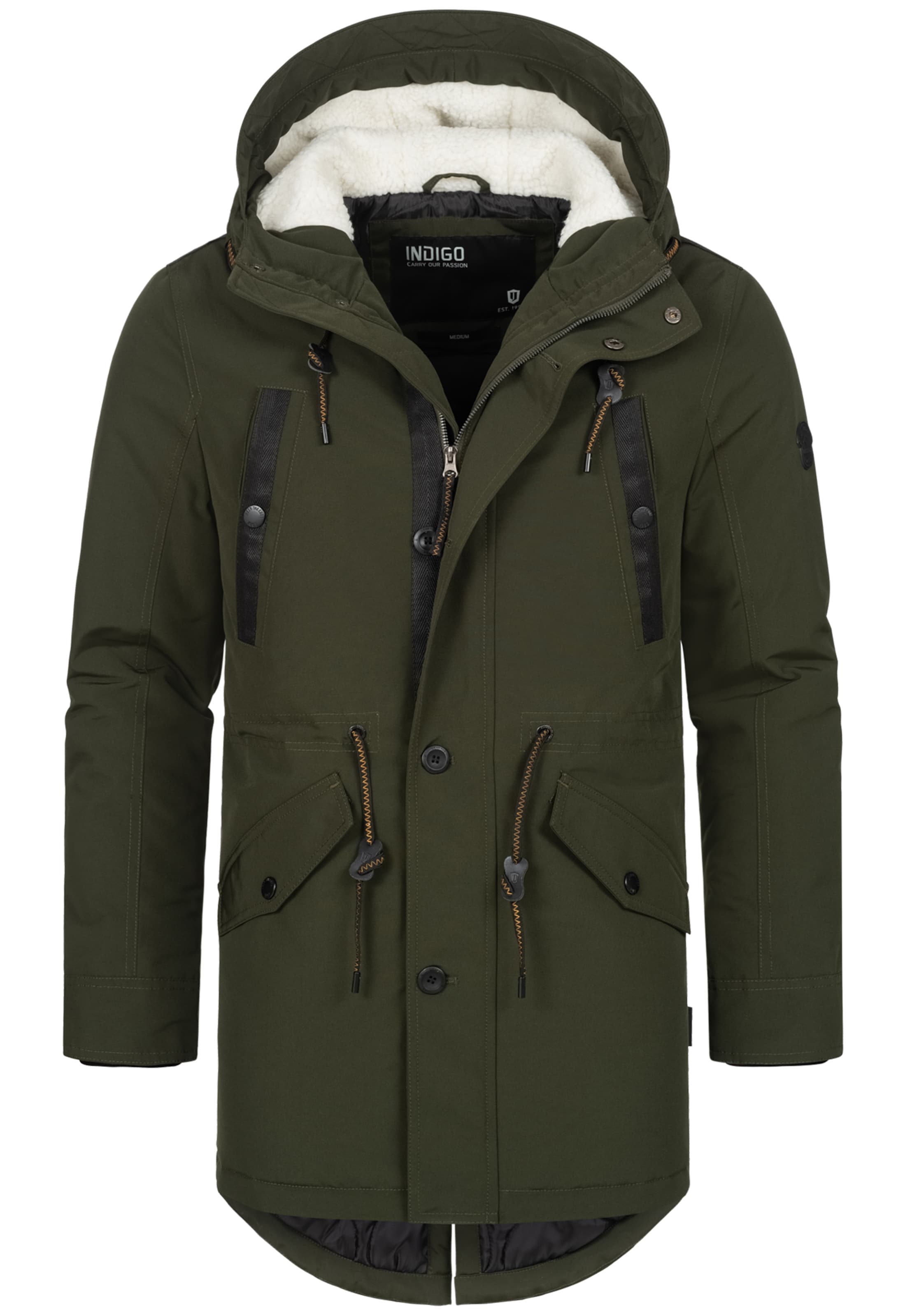 INDICODE JEANS Winterparka 'Benicio' in Grün: Vorderseite