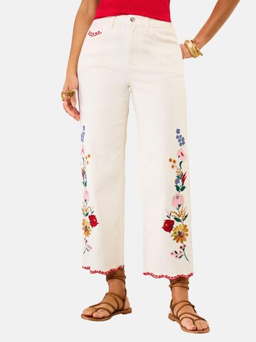 Regular Jean love & roses en beige : devant