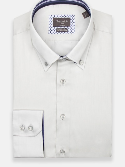 7Camicie Zakelijk overhemd 'Roma Iconic Satin Man Shirt White' in de kleur Grijs, Productweergave