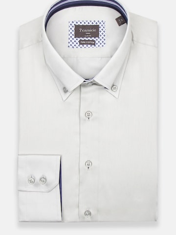 7Camicie Slim Fit Businesshemd 'Roma Iconic Satin Man Shirt White'‌‌‌‌‌‌‌‌‌ in Grau: Vorderseite