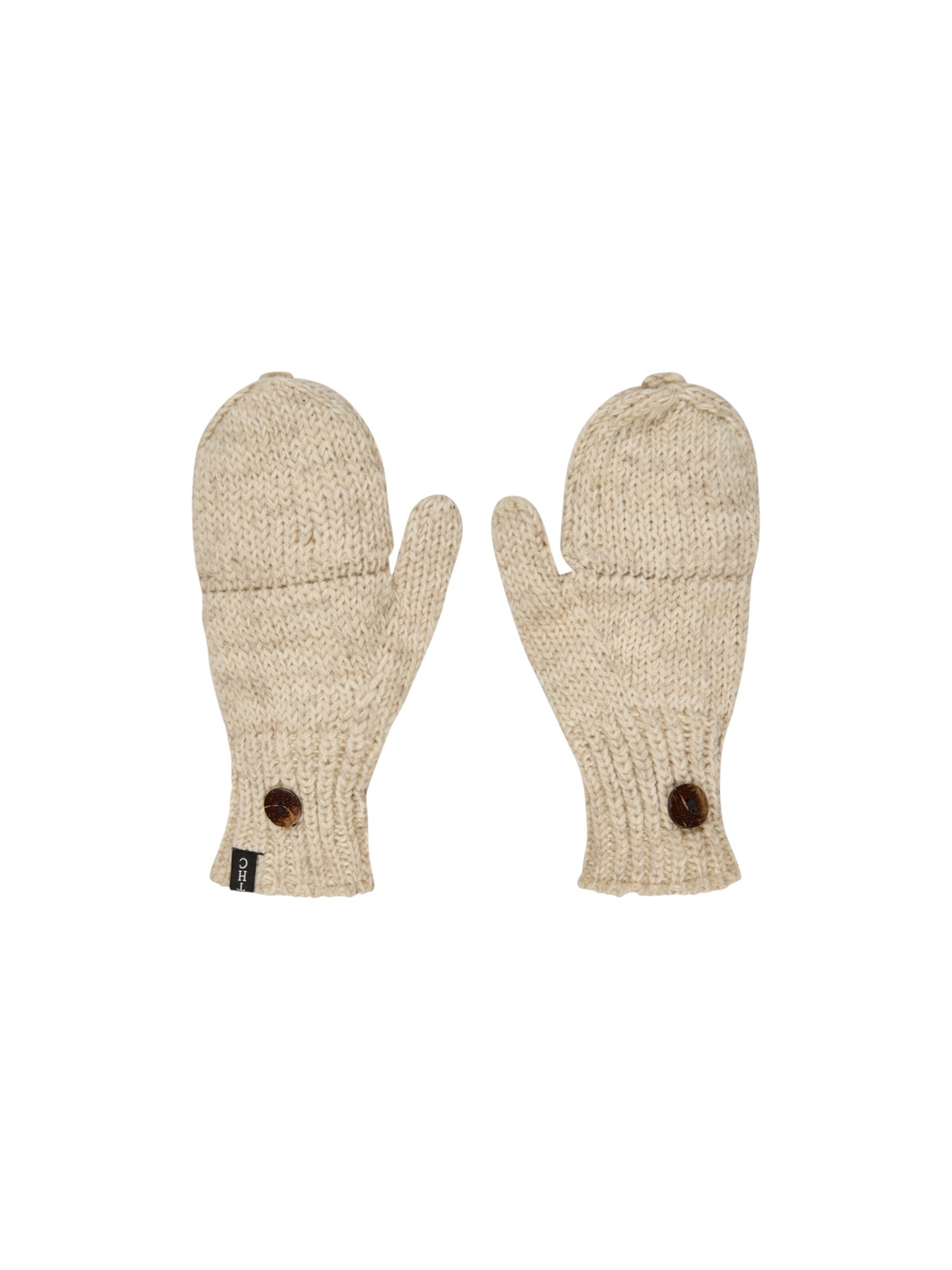 THC Natural Line Mittens in White: front