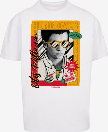 T-Shirt 'Sex Education Otis Hung Over Collage Netflix TV Series' F4NT4STIC en blanc : devant