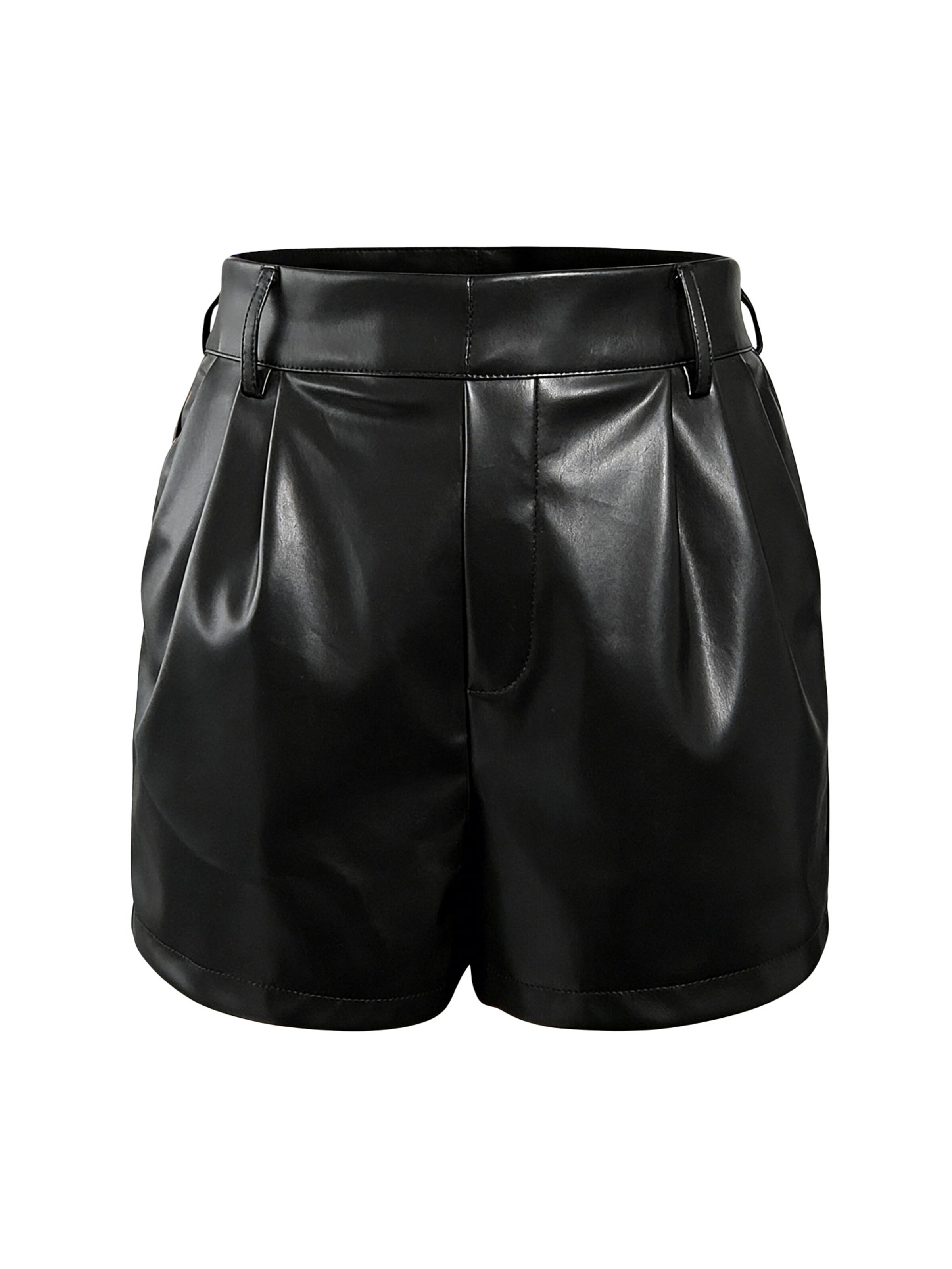 Loosefit Pantalon 'Loose fit Leather Pants' MEETWEE en noir : devant