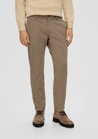 Regular Pantalon chino s.Oliver en marron : devant