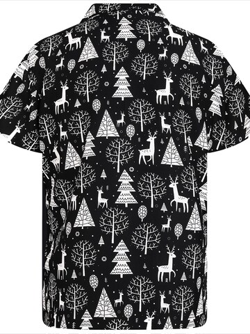 Regular fit Camicia 'Christmas Reindeer' di King Kameha in nero