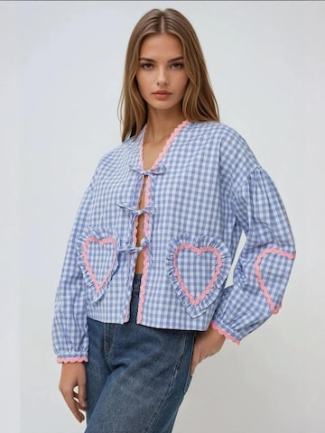 Hiccup Bluse in Blau: Vorderseite