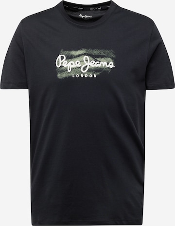 Tricou 'CASTLE' de la Pepe Jeans pe negru: față