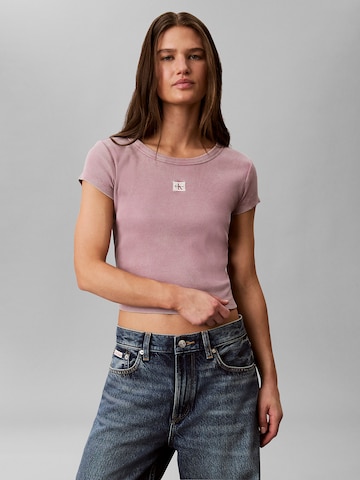 T-shirt Calvin Klein Jeans en rose : devant