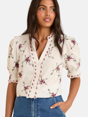 love & roses - Blusa en beige: frente