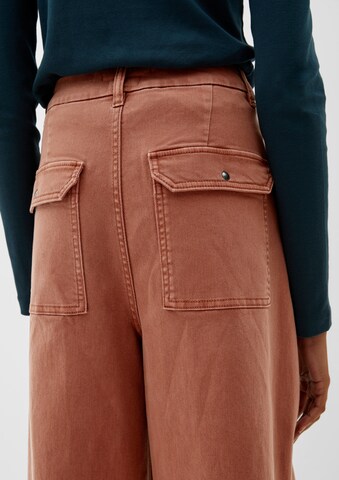 QS Wide Leg Jeans in Braun