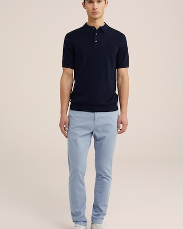 WE Fashion Slimfit Chino hlače | modra barva